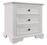 Bayview Three Drawer Bedside Table In White