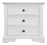 Bayview Three Drawer Bedside Table In White