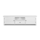 Long Island TV Entertainment Unit In White 220cm
