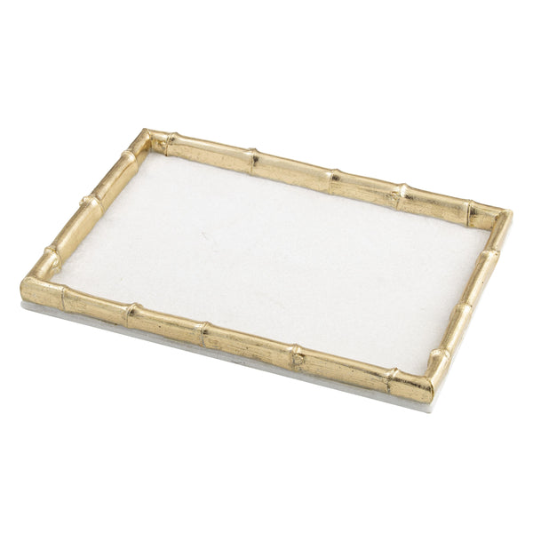 Gold Bamboo & Marble Rectangular Tray - SAVE 40% OFF!